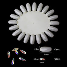 Load image into Gallery viewer, 20 pcs Crystal AB Teardrop Nail Crystals Stones Drop Shape Flat Back Rhinestones For Glass 3D Nails Design Art Decorations