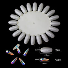Load image into Gallery viewer, 20 pcs Crystal AB Teardrop Nail Crystals Stones Drop Shape Flat Back Rhinestones For Glass 3D Nails Design Art Decorations