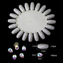 Load image into Gallery viewer, 20 pcs Crystal AB Teardrop Nail Crystals Stones Drop Shape Flat Back Rhinestones For Glass 3D Nails Design Art Decorations