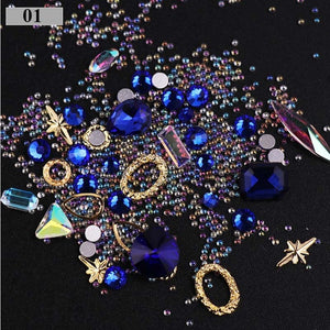 3D Nail Rhinestones Rose Jewelry Diverse DIY Gems Charming Mix Crystal Nail Art Decorations Gel Glitter Charms Nail Accessories