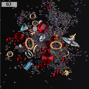3D Nail Rhinestones Rose Jewelry Diverse DIY Gems Charming Mix Crystal Nail Art Decorations Gel Glitter Charms Nail Accessories