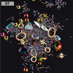 3D Nail Rhinestones Rose Jewelry Diverse DIY Gems Charming Mix Crystal Nail Art Decorations Gel Glitter Charms Nail Accessories