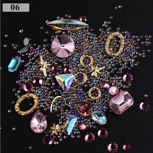 3D Nail Rhinestones Rose Jewelry Diverse DIY Gems Charming Mix Crystal Nail Art Decorations Gel Glitter Charms Nail Accessories