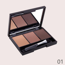 Load image into Gallery viewer, 3 Color Eye Shadow Brow Makeup Palette Long-lasting Waterproof Make Up Eyebrow Shades Powder Pigmented Matte Eyeshadow Pallete